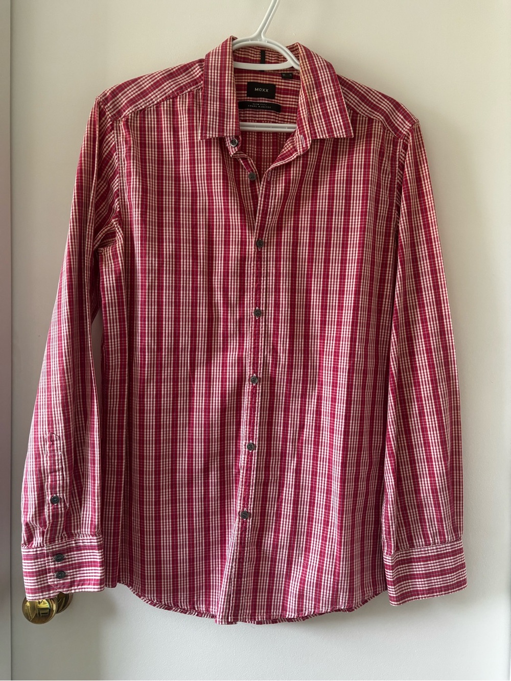 3 for $15😍 NWOT Mexx Cotton Pink and White Plaid Button-Down  Shirt